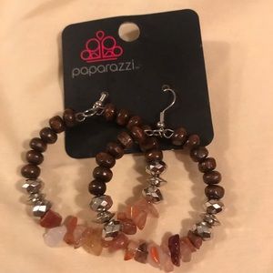 New Paparazzi Stone Hoop Fish Hook Earrings